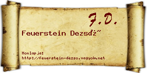 Feuerstein Dezső névjegykártya