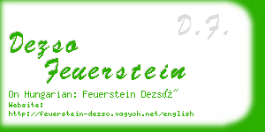 dezso feuerstein business card